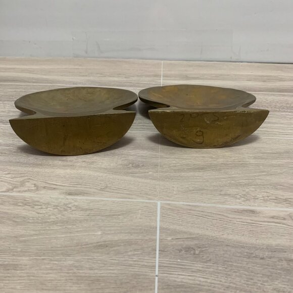 Vintage Brass Clam Shells Bookends Set MCM Nautical Decor - Picture 7 of 10